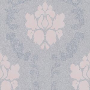 Bricoflor Neobarock Tapete Grau Rosa Elegante Vlies Barocktapete Modern für Schlafzimmer und Flur Ornament Vliestapete in Textil Optik mit Vinyl