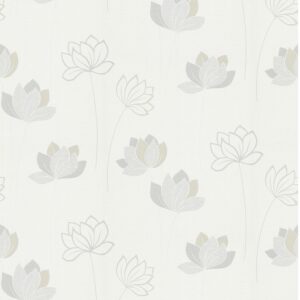 Bricoflor Magnolien Tapete in Creme Weiß Vlies Blumentapete mit Lotus Blüten Ideal für Schlafzimmer und Badezimmer Florale Vliestapete Modern