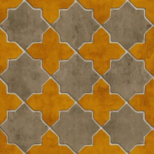 Bricoflor Orient Vliestapete in Orange Ocker Keramik Tapete Orientalisch Ideal für Küche Marokkanisch Arabische Mosaik Fliesentapete mit Vinyl