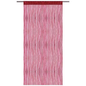 Arsvita Fadenvorhang Fadengardine Gardine Vorhang Metall-Optik 140 cm x 250 cm Stangendurchzug Rot