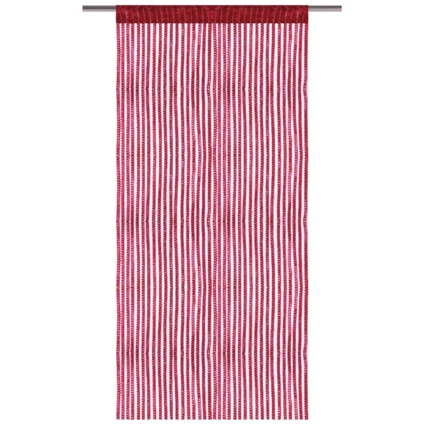 Arsvita Fadenvorhang Fadengardine Gardine Vorhang Metall-Optik 140 cm x 250 cm Stangendurchzug Rot