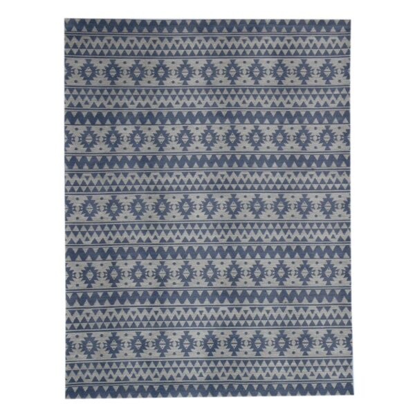 MeGusta Flachflor Teppich Vintage Hellblau Polyester 80x150 cm Luisa