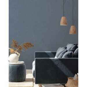 Livingwalls Tapete Uni Graublau 53 cm x 10