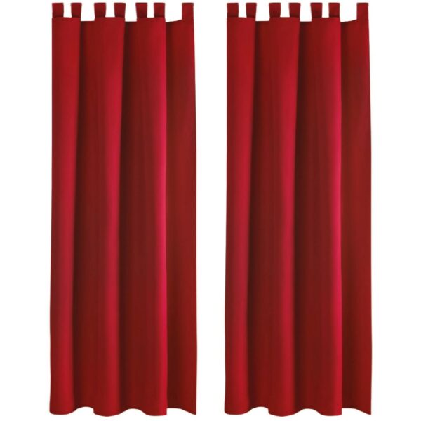 Bestlivings 2er Set Dekoschal EllenSchlaufe mit Raffhalter & Haken 140 x 145 cm Rot