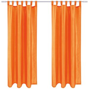 Arsvita 2er Pack Gardine Blickdicht Alessia mit Schlaufen 140 cm x 245 cm Orange