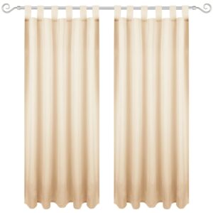 Bestgoodies Dekoschal Ellen Schlaufen Blickdicht 2er Pack 140 cm x 225 cm Beige