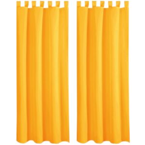 Bestlivings 2er Set Dekoschal EllenSchlaufe mit Raffhalter & Haken 140 x 175 cm Hellorange