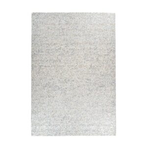 MeGusta Flachflor Teppich PatchworkDesign Weiß - Silber Leder 200x290 cm Teresa