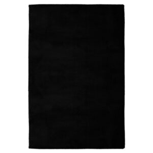 MeGusta Kurzflor Teppich Uni Modern Schwarz 80x150 cm Clara