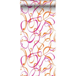 Sanders & Sanders Tapete Grafische Kreise Orange und Rosa 53 Cm X 1005 M