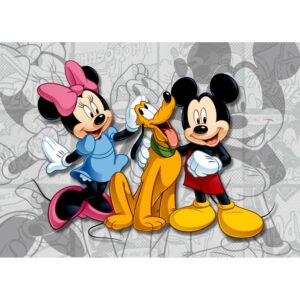 Disney Poster Minnie & Micky Maus Grau Rosa und Rot 160 x 110 cm 600645