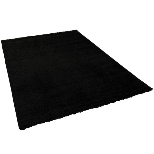 Pergamon Hochflor Langflor Teppich Aloha Schwarz 60x110cm