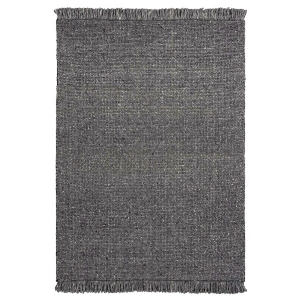 MeGusta Kurzflor Teppich Uni Modern Anthrazit Wolle 160x230 cm Clara