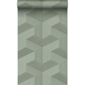 Origin Wallcoverings Öko-Strukturtapete 3D-Muster Graugrün 0.53 x 10.05 m 347951