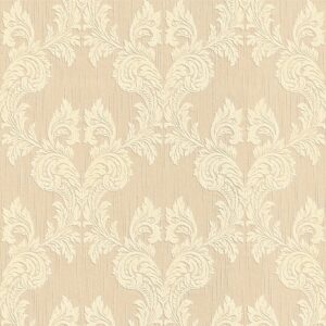 Bricoflor Rokoko Tapete Creme Beige Elegante Wohnzimmer und Schlafzimmer Vliestapete mit Ornament Vlies Textiltapete mit Barock Muster Edel