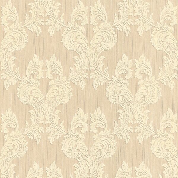 Bricoflor Rokoko Tapete Creme Beige Elegante Wohnzimmer und Schlafzimmer Vliestapete mit Ornament Vlies Textiltapete mit Barock Muster Edel