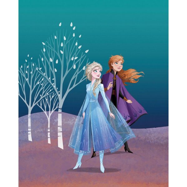 Disney Poster Die Eiskönigin Anna & Elsa Blau und Lila 40 x 50 cm 610153