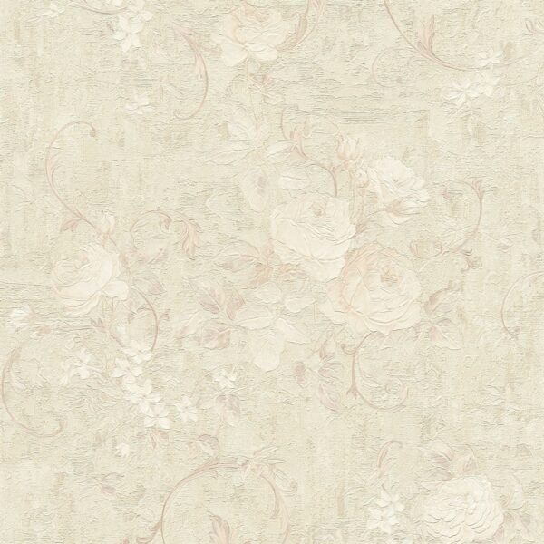 Tadessi Tapete Blumen Pino M1 No 2929 Vliestapete Grau Creme Vintage Floral Klassik