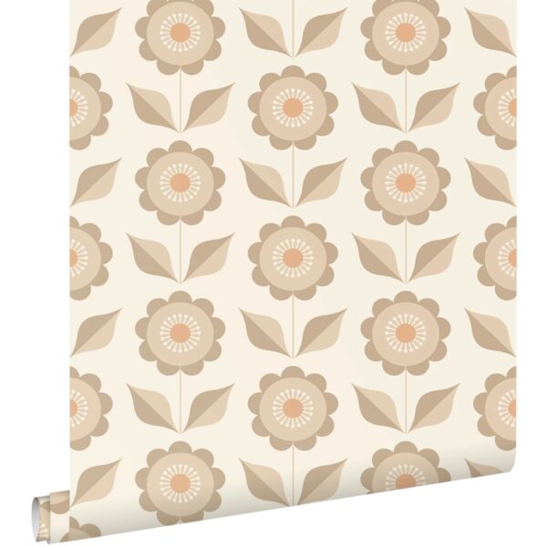 ESTAhome Tapete Blumen Beige 50 x 900 cm 130976