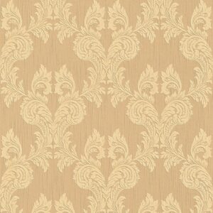 Bricoflor Ornament Tapete Gold Braun Rokoko Vliestapete mit Textil Muster für Wohnzimmer und Esszimmer Elegante Vlies Textiltapete mit Ornamenten