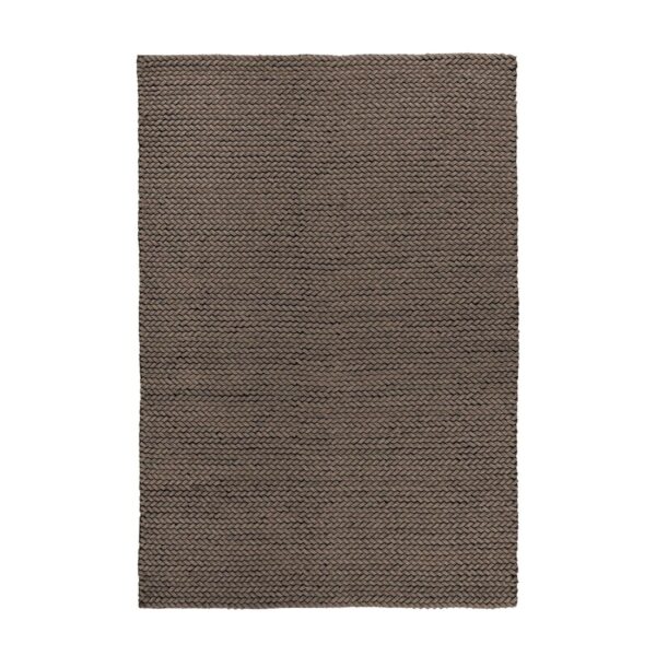 MeGusta Flachflor Teppich Uni Taupe Handgewebt 80 x 150 cm