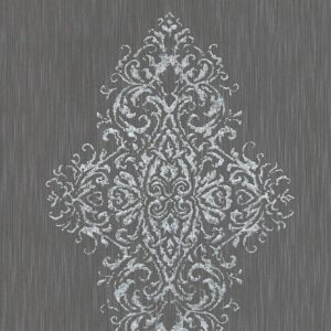 Bricoflor Neobarock Tapete mit Glitzer in Silber Ornament Textiltapete in anthrazit Ideal für Schlafzimmer und Esszimmer im Eleganten Barock Stil