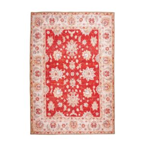 MeGusta Flachflor Teppich VintageDesign UsedLook Orientalisch Rot Polyester 110x180 cm Mónica