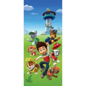 Sanders & Sanders Poster Paw Patrol Grün Blau und Rot 90 x 202 cm 600777