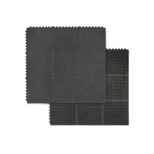 KARAT Bodenmatte Stallmatte Puzzlematte Bodenschutzmatte aus Gummi mit Stecksystem 92 x 92 cm Glatt