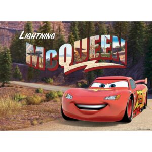 Disney Poster Cars Rot Grün und Beige 160 x 110 cm 600639