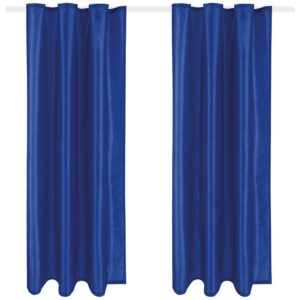 Arsvita 2er Pack Gardine Blickdicht Alessia mit Universalband 140 cm x 175 cm Blau