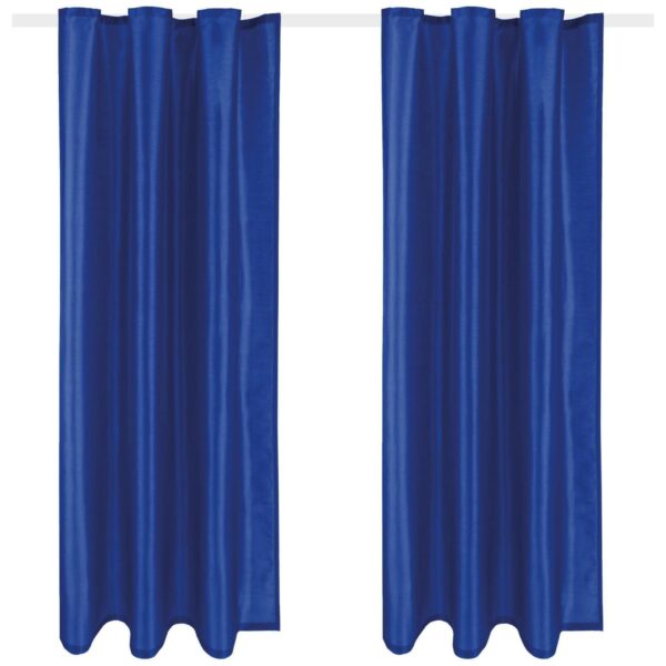 Arsvita 2er Pack Gardine Blickdicht Alessia mit Universalband 140 cm x 175 cm Blau