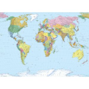 Komar Fototapete World Map Multicolor 270 x 188 cm 611059