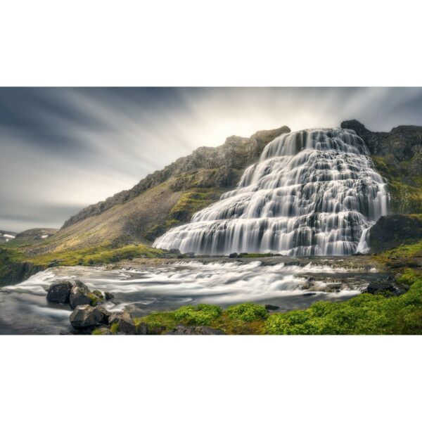 Sanders & Sanders Fototapete Wasserfall Grün Braun und Grau 3