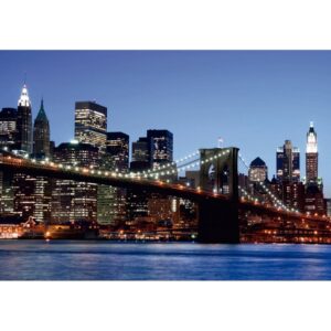 Sanders & Sanders Fototapete Brooklyn Bridge New York Blau 360 x 254 cm 600369