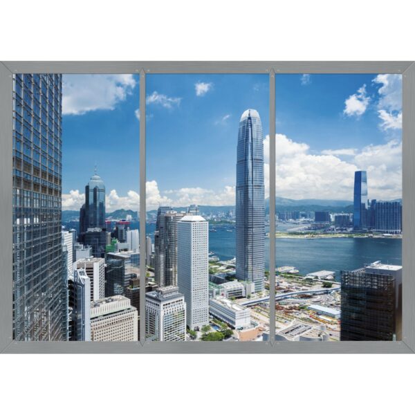 Sanders & Sanders Fototapete Stadtblick Blau und Grau 360 x 270 cm 600436