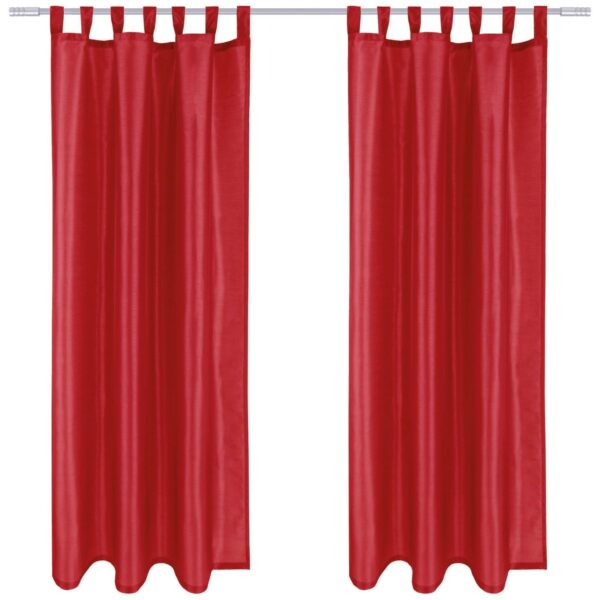 Arsvita 2er Pack Gardine Blickdicht Alessia mit Schlaufen 140 cm x 245 cm Rot