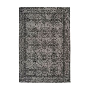 MeGusta Vintage Teppich Grau Schwarz Design Orientalisch Baumwolle 200 x 290 cm