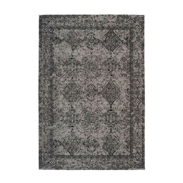 MeGusta Vintage Teppich Grau Schwarz Design Orientalisch Baumwolle 200 x 290 cm