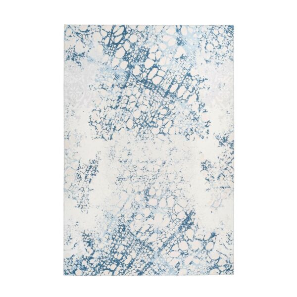 MeGusta Flachflor Teppich Modern Creme Blau Verwaschenes Design 170 x 240 cm