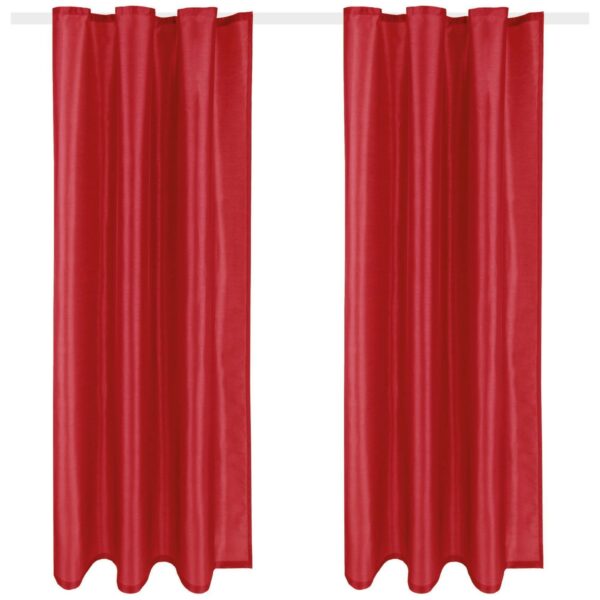 Arsvita 2er Pack Gardine Blickdicht Alessia mit Universalband 140 cm x 145 cm Rot