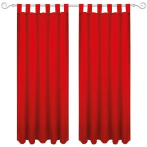 Bestgoodies Dekoschal Ellen Schlaufen Blickdicht 2er Pack 140 cm x 245 cm Rot