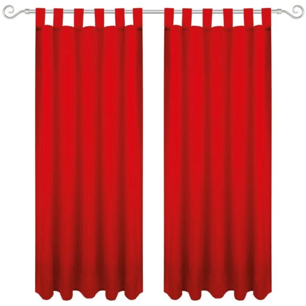 Bestgoodies Dekoschal Ellen Schlaufen Blickdicht 2er Pack 140 cm x 245 cm Rot