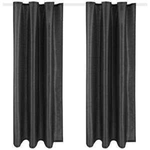 Arsvita 2er Pack Gardine Blickdicht Alessia mit Universalband 140 cm x 175 cm Schwarz