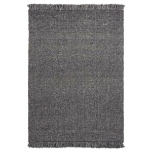 MeGusta Kurzflor Teppich Uni Modern Anthrazit Wolle 80x150 cm Clara