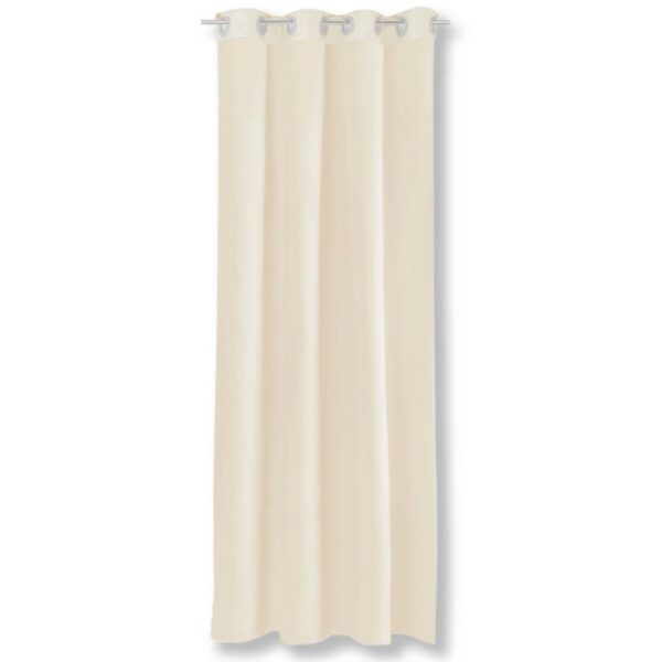 Bestgoodies Dekoschal Ellen Ösen Blickdicht 140 cm x 245 cm Beige 2er Pack