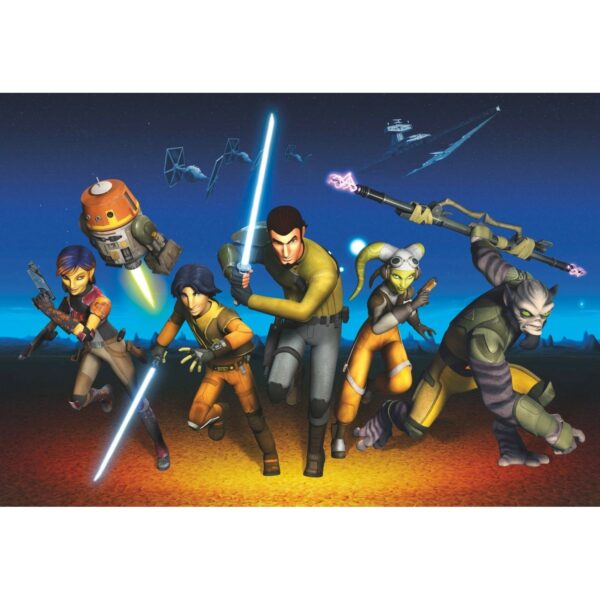 Disney Fototapete Star Wars Rebels Blau Orange und Gelb 368 x 254 cm 612225