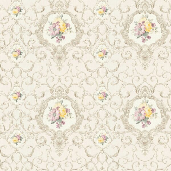 Tadessi Tapete Barock Raffaele M1 No 2480 Vliestapete Taupe Ornament Klassik Blumen