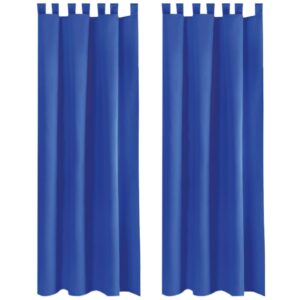 Bestlivings 2er Set Dekoschal EllenSchlaufe mit Raffhalter & Haken 140 cm x 225 cm Blau