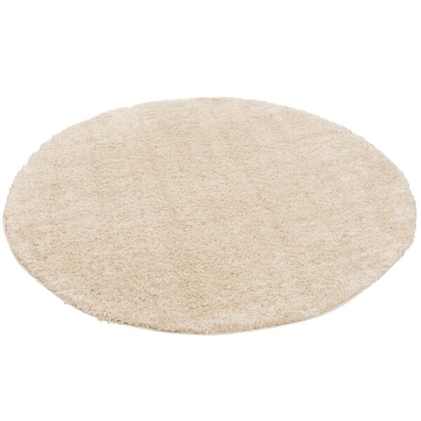 Pergamon Hochflor Langflor Teppich Aloha Beige 80cm Rund